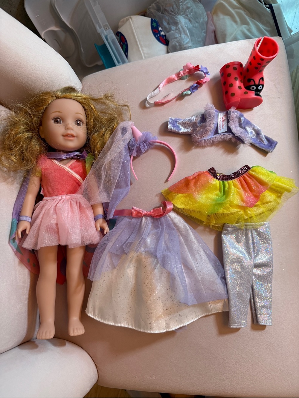 American Girl WellieWishers Willa Doll Bundle Fairy Princess Outfits Boots Acces